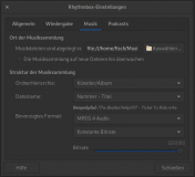 Rhythmbox Bitrate bei mp4 einstellen